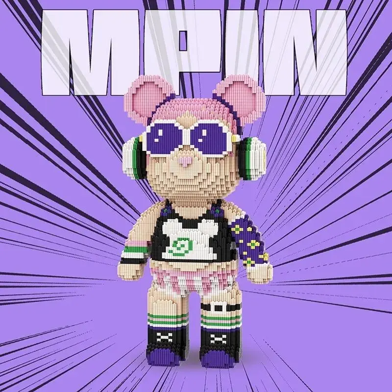 Rocking Girl QVersion Creative Bear Building Block Model Building Blocks Toy, 6110 Pieces 43cm High Home Decoration for Kids Girls Gift