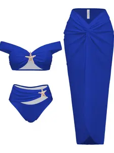 Women's Fashion Two-Piece Bikini Set, Beach Bikinis, Bikini Swimsuits, High Waist Swimsuit, Three-Piece Swimsuit, Stylish Beachwear, Comfortable Swimwear, High Waisted Bikini Sets, Perfect for Pool & Beach