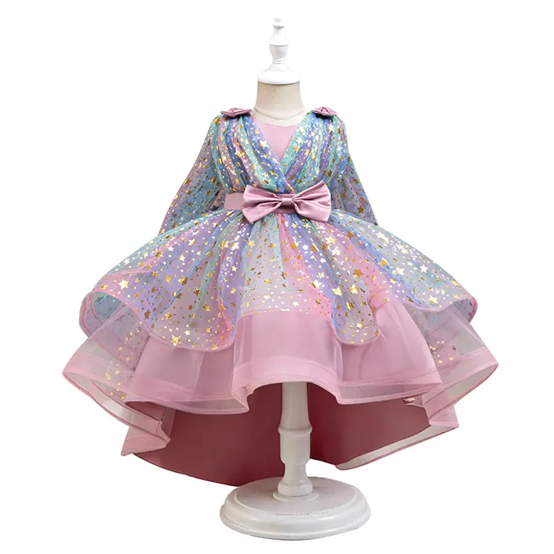 Girls Star Tulle Princess Dress High Low Party Dress for Birthday Wedding first communion dress Girls Star Tulle Princess Dress High Low Party Dress for Birthday Wedding first communion dress