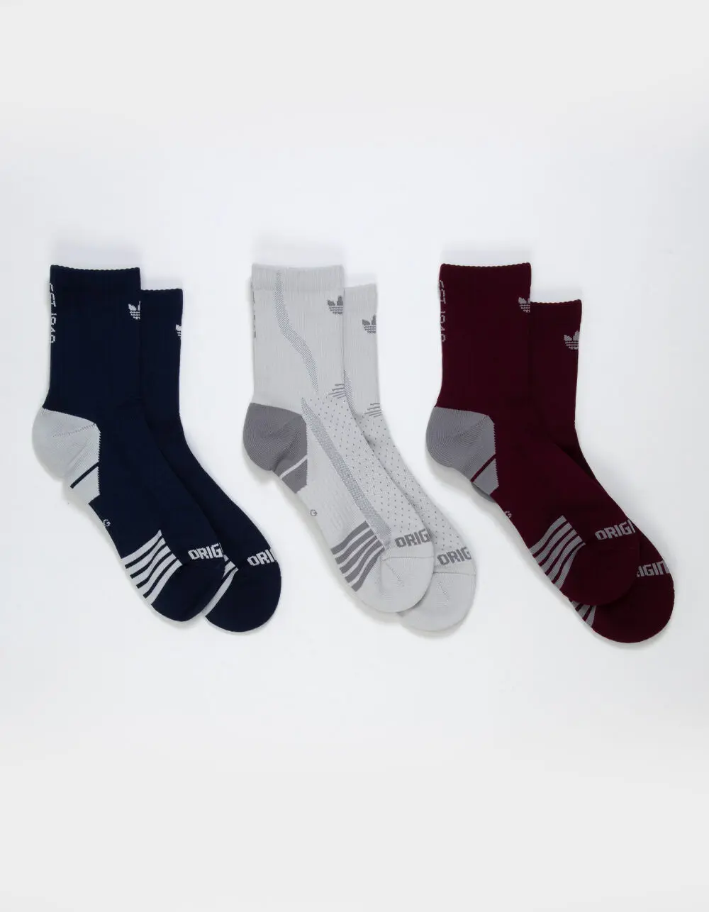 ADIDAS  Mens Originals Tech 2.0 3 Pack High Quarter Socks, Navy Combo, Large