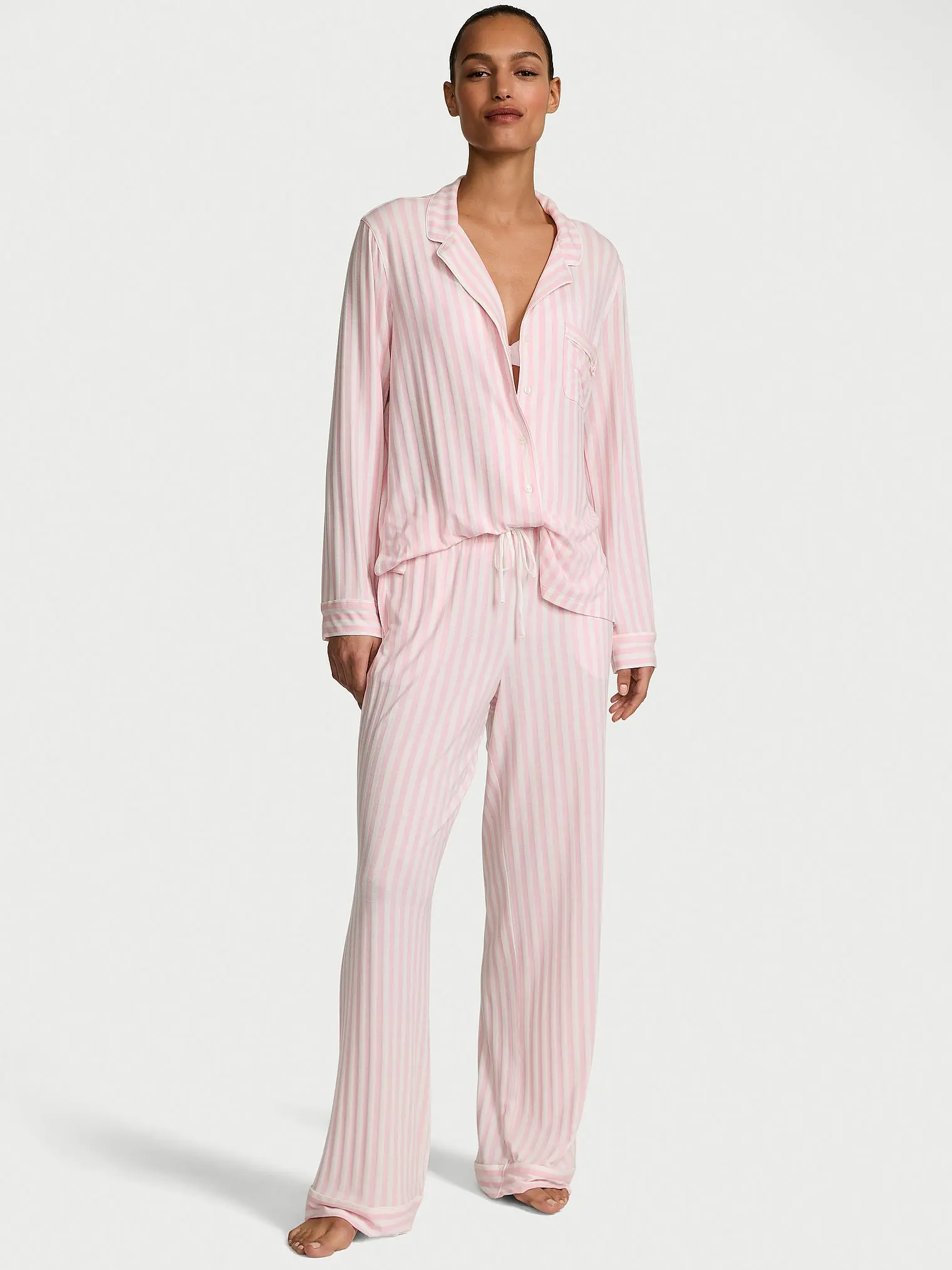 Victoria's Secret Modal Pajama Set, Long Sleeve Button Down Shirt and Pajama Pants, Sleepwear for Women (XS-XXL) Victoria's Secret Modal Pajama Set, Long Sleeve Button Down Shirt and Pajama Pants, Sleepwear for Women (XS-XXL)
