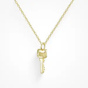 EVRY JEWELS Gold or Silver Plated Women's Key To My Heart Necklace