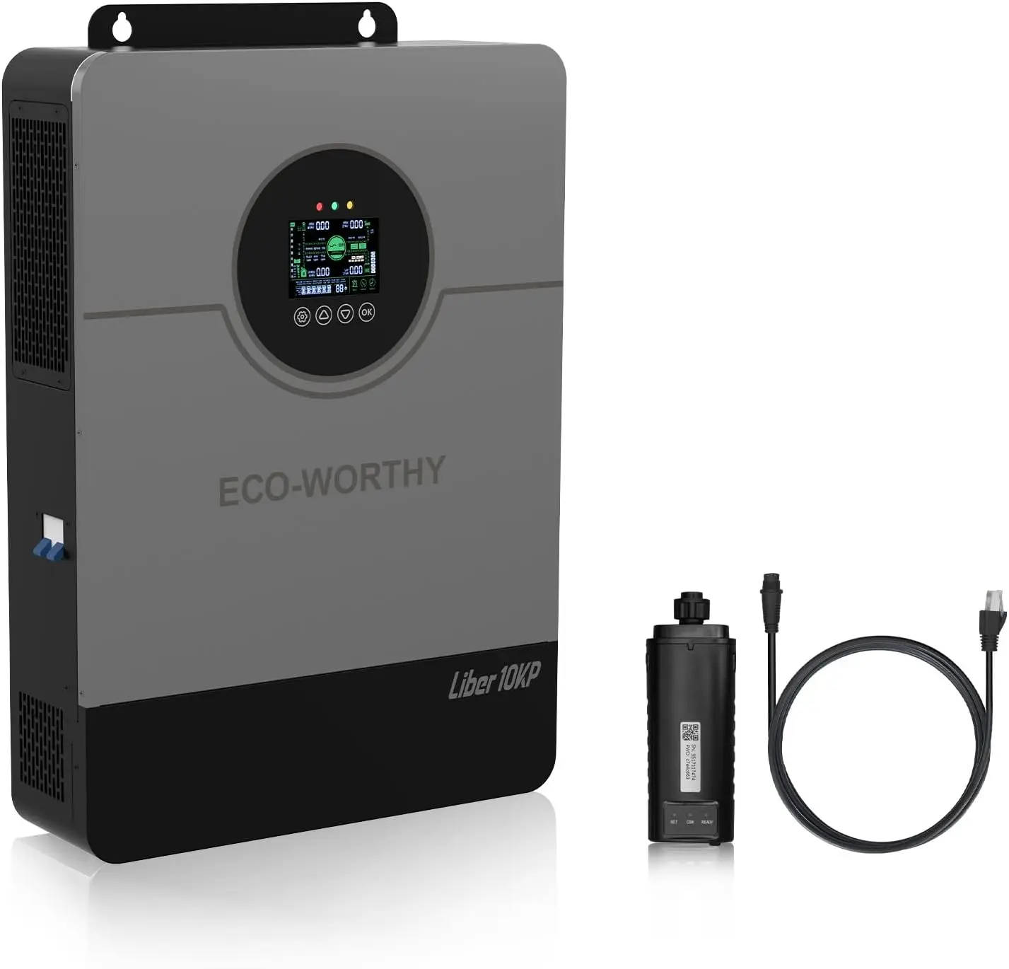【New arrive】ECO-WORTHY 10000W DC 48V UL1741 Solar Inverter with WiFi,AC Output 120V/240V,Support Parallel,Built-in 2 MPPT Solar Controllers,Max 200A Battery Charging,Parallel Up to 6 Units 48V Inverter Charger