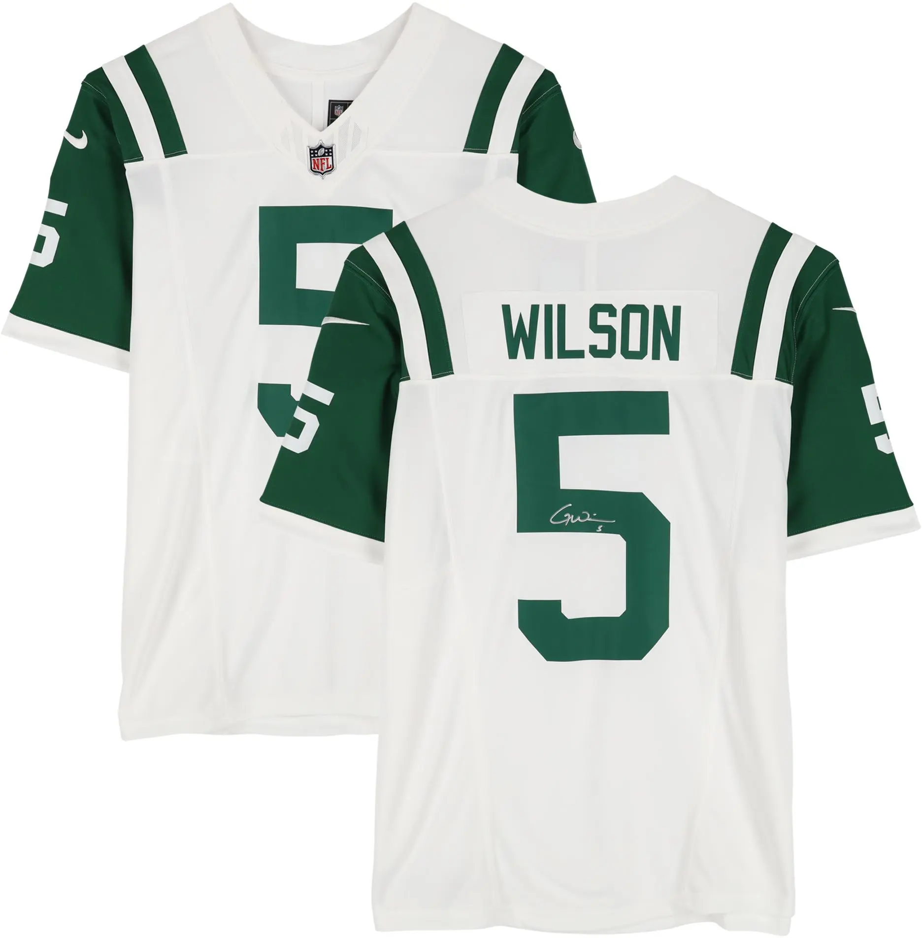 Garrett Wilson New York Jets Autographed Nike 2024 White Alternate Limited Jersey - Fanatics Authentic Certified