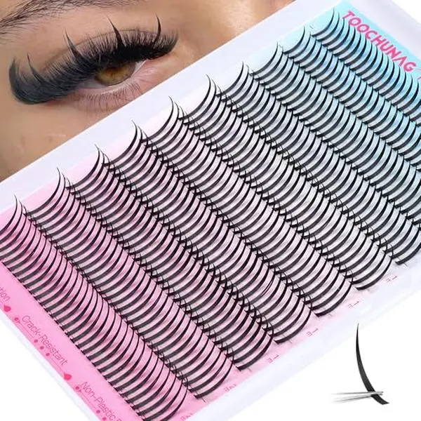 Lash Spikes 320pcs Spiky Lash Clusters 13-21mm D Curve Volume Spiky Cluster Eyelash Extensions Fairy Spike Eyelash Clusters for DIY Professional Individual Lash Extension by TOOCHUNAG