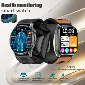 Air Pump Smart Watch Real-Time BP ECG SpO₂ Heart Tracking Voice Broadcast Mood Alerts 24H Sleep Analysis Bluetooth Calls Music Playback Premium Health Wearable for Teens