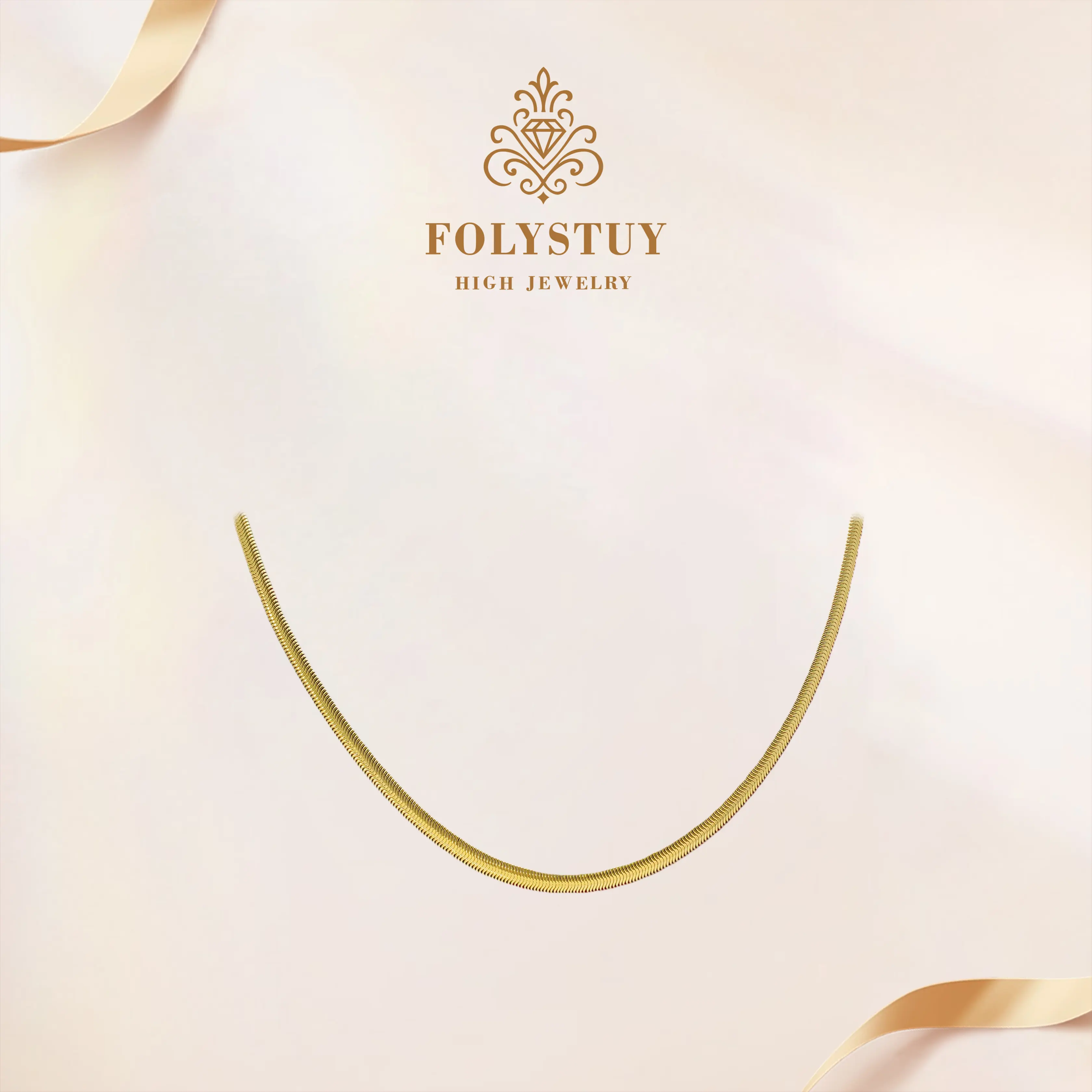 [4mm-19.6inches Snake Bone Necklace]【FOLYSTUY (Y142)】Snake Bone Necklace Unisex Chain & Link Elegant Design