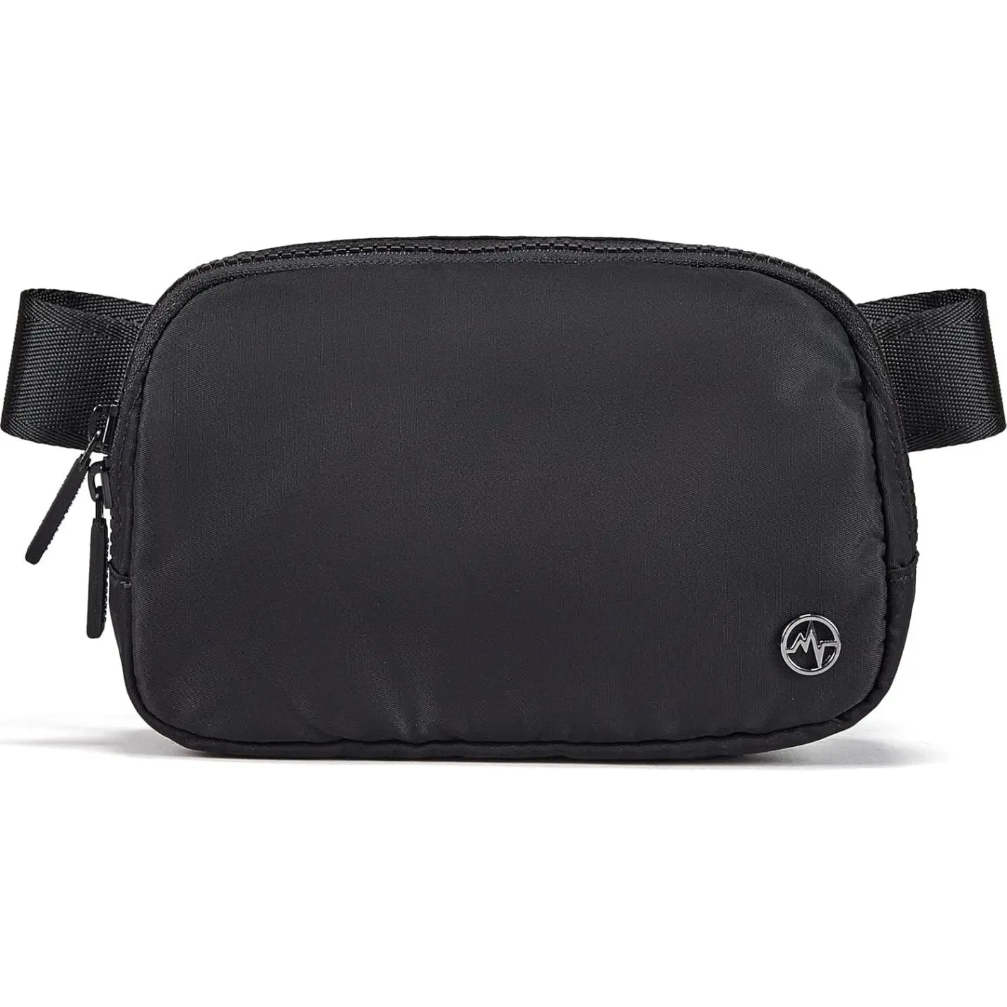 Two Way Zipper Fanny Pack Nylon Everywhere Belt Bag for Women, Water Repellent Waist Packs, Crossbody Bags with Adjustable Strap (Black). | 1L nylon belt bag with a two-way zipper, three interior mesh pockets, and an adjustable strap for waist