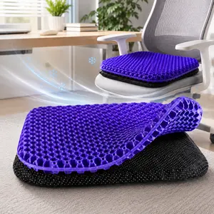 Large Gel Seat Cushion for Long Sitting with Non-Slip Cover, Soft & Breathable, Seat Cushion for Chair, Car, Office, Desk Chair, Wheelchair (16.5" x 14.5")