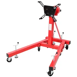 Donext 1500LBS Heavy-Duty Folding Engine Stand - Geared 360° Rotating Head, Adjustable Mounting, Red Industrial Grade​
