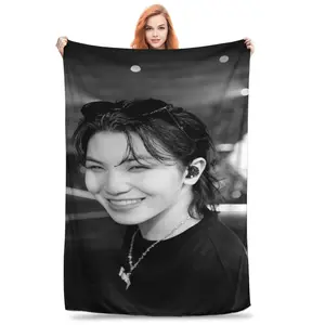 A SEVENTEEN WOOZI printed blanket, super soft microfiber, warm, durable and machine washable, perfect for home, a great gift for fans and friends