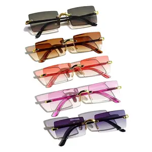 Frameless Y2K One-Piece Stylish Glasses in Gradient Colors for Team Decoration and Party Wear