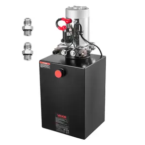 VEVOR 20 Quart Hydraulic Power Unit, Double Acting Dump Trailer Pump, 3200 PSI Max Relief Pressure & 0.91 GPM Flow Rate, DC 12V Hydraulic Pump with Metal Reservoir for Dump Trailer Car Lifting