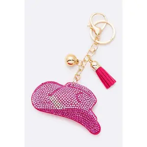 Pink Cowgirl Hat Stone Pillow Key Chain