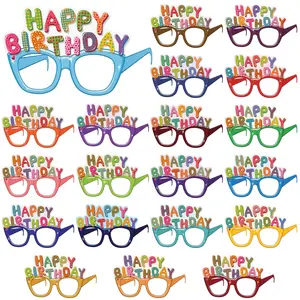 PixiPy Premium Birthday Photo Booth Props Kit, 20 Colorful Party Decorations (No Glitter), Durable & Easy-to-Use Photobooth Paperboard Glasses for Memorable Photos & Unforgettable Celebrations