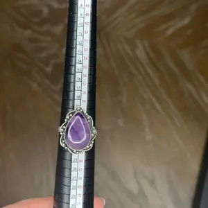 Vintage Sterling Silver Amethyst Teardrop Ring Size 10