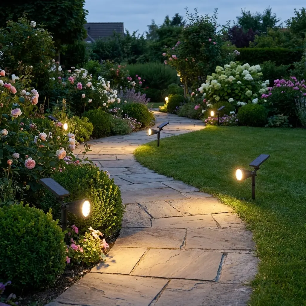 Solar Lights Outdoor IP44 18-LED Bright Landscape Spotlights With Stakes And Wall Mount, Dusk To Dawn Security Flood Lamp For Garden, Uplighting Trees, House Number Signs, Porch, Yard Decor, Driveway, Pathway (Cool/Warm White/Multi Color)