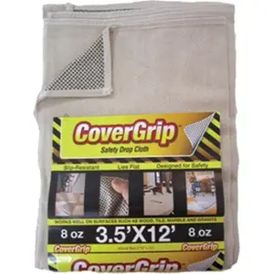 212 MAIN Slip-Proof Safety Drop Cloth, 3.5 x 12 ft, Wood & Door Protection for Snowmobiling & Winter Sports
