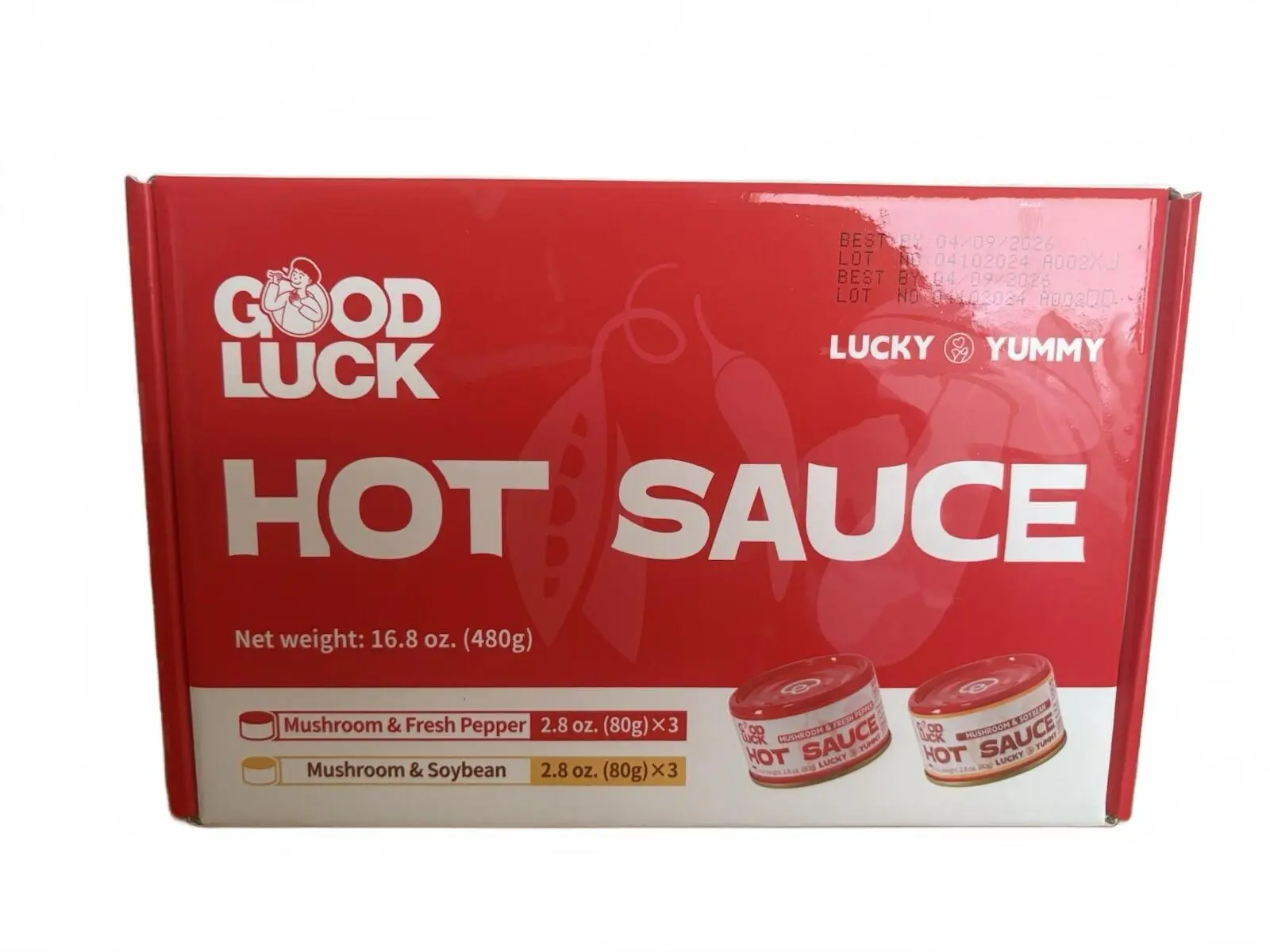 Good Luck Hot Sauce Variety Pack – 6 Cans (16.8 oz Total)
