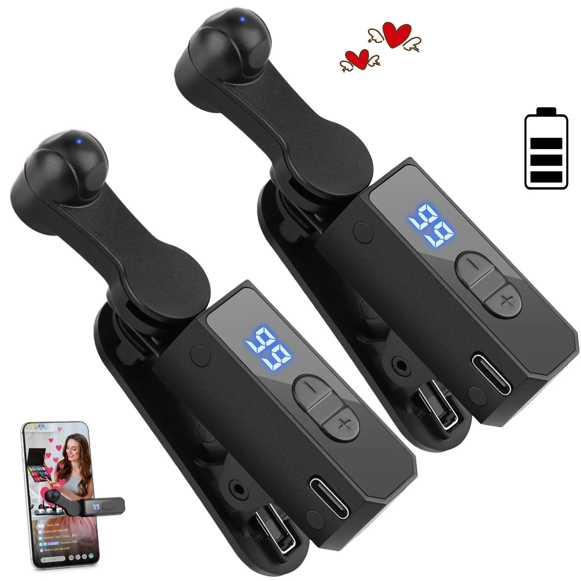 Wireless Rechargeable Auto Clicker for iPhone，Tapper for Tiktok Live, Screen Tapper, 107 Adjustable Speed, Auto Screen Tapper for Live Stream, Games, Repetitive Task, Purchases (Black)