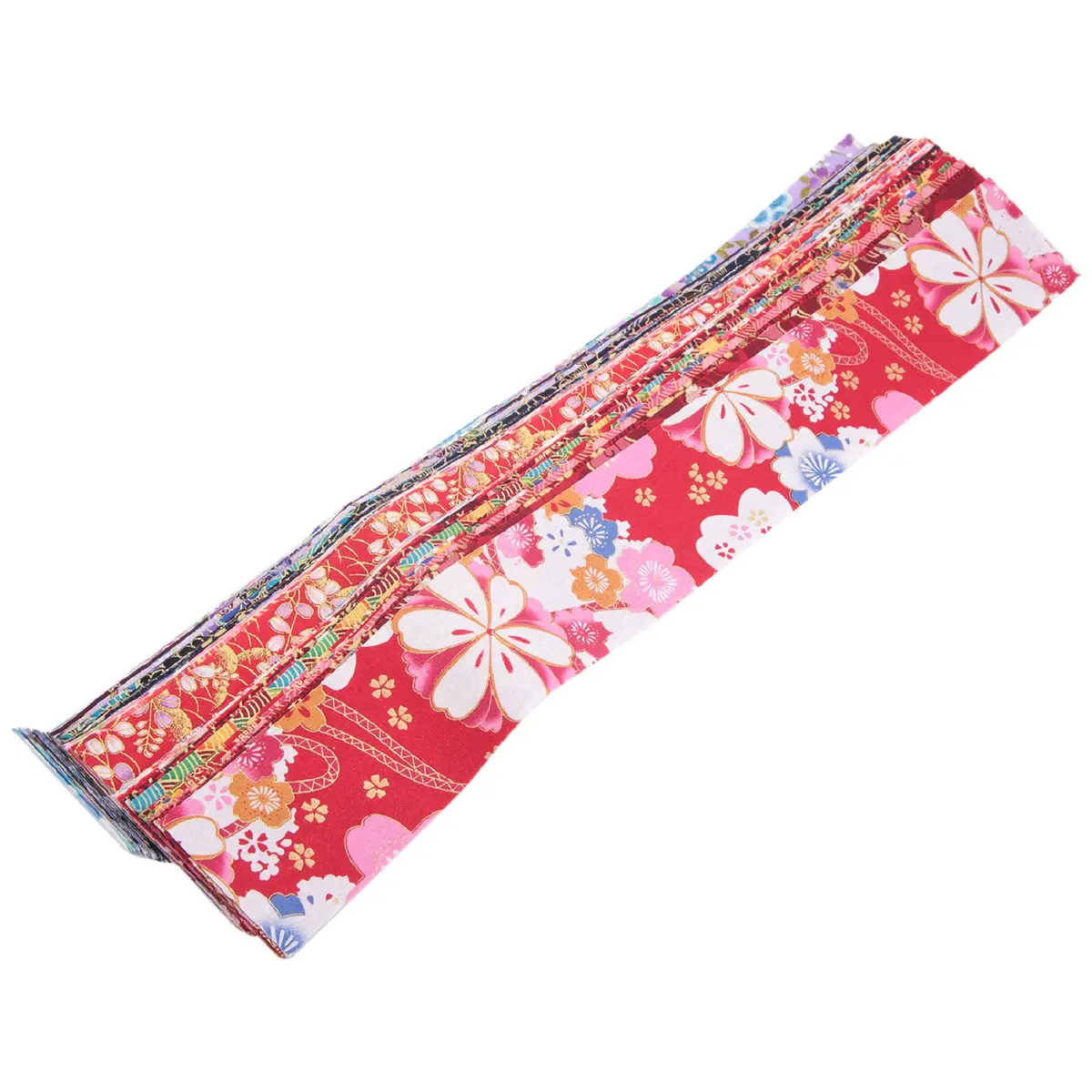 40 PCS Pre-Cut Soft Durable Cotton Fabric Jelly Roll Quilting Strips (6.5x50cm, Appropriate Width, Multicolor Floral Prints) - Machine Washable Customised DIY Sewing Craft Bundle for DIY Enthusiasts, Beautiful and Stylish Patchwork Supplies, Bright