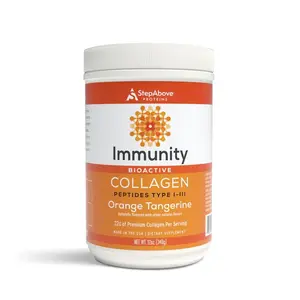 Bioactive Collagen Peptides for Immunity - 12 Oz. Orange Tangerine Supplement Dietary Fitness Healthcare Edible Natural Vitamin Bathroom
