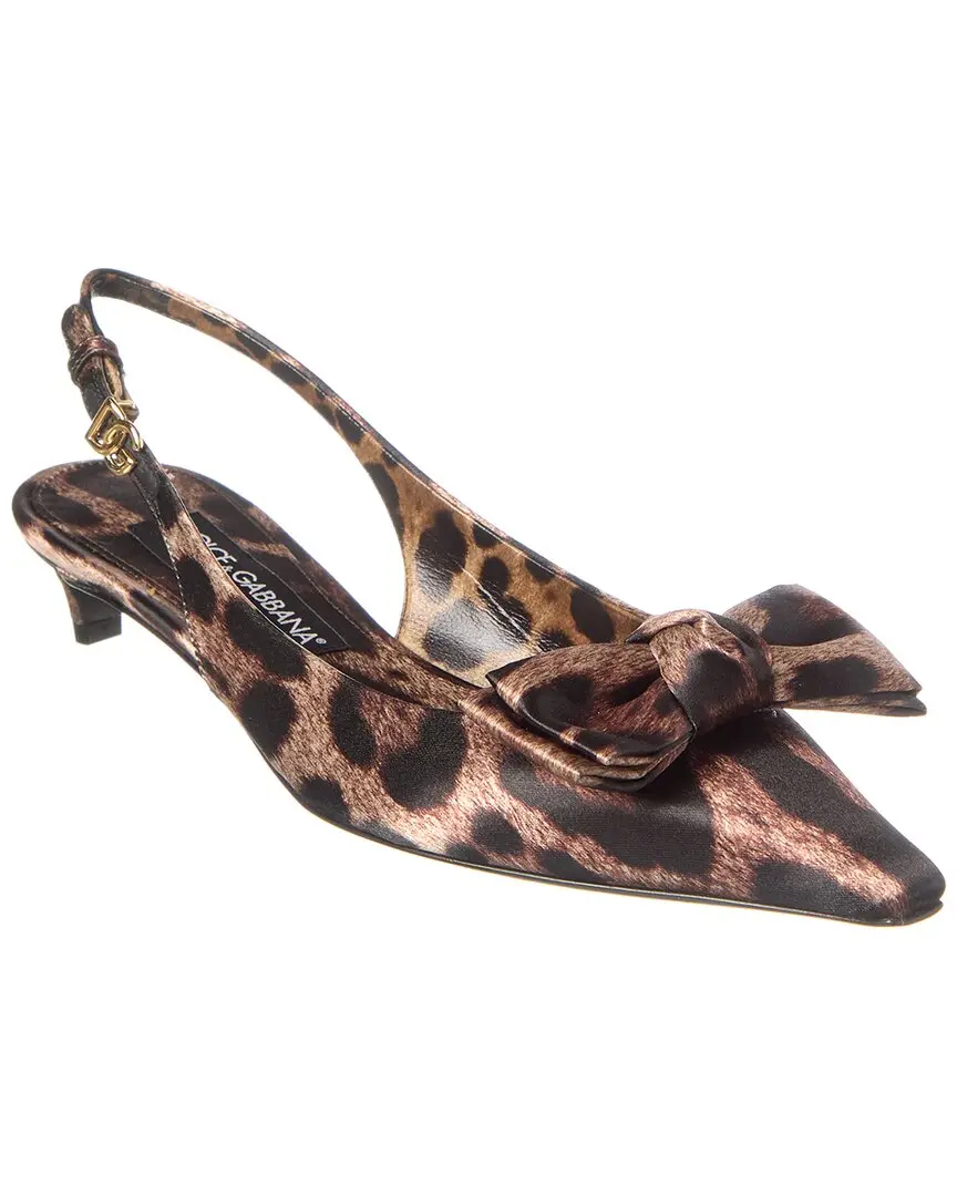 Dolce & Gabbana DG Logo Satin Slingback Pump