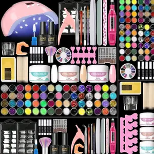 42 Colors Nail Art Kit UV LED Nail Lamp Beginners Home Manicure