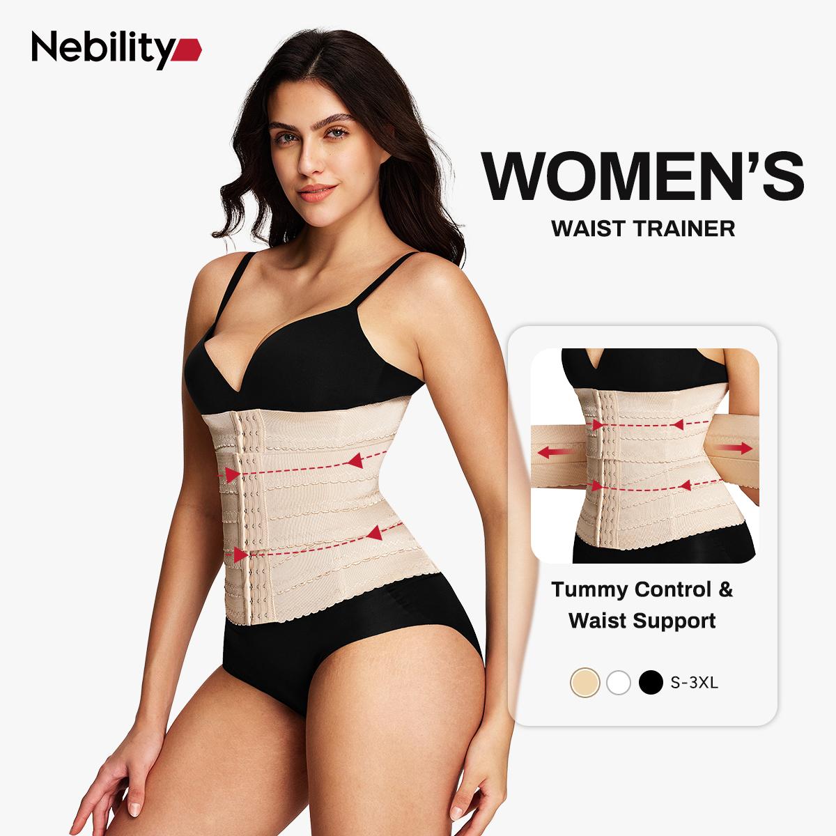 【LIVE】Nebility Women's Waist Trainer Minimalist Plain Design Compression Fajas Basic Shapewear for Firm Support