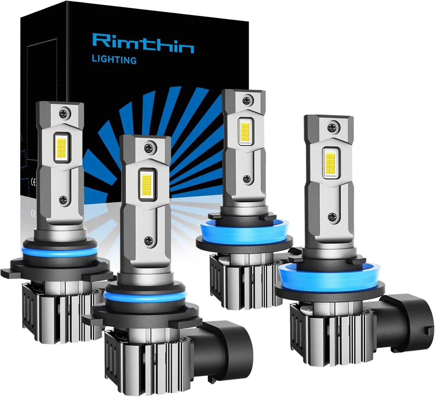 Rimthin 9005 HB3 H11 LED Headlight Bulbs Combo for 2007-2018 Toyota Camry&2009-2022 Subaru Forester Impreza - 6000K Cool White High/Low Beam Replacement, Plug & Play, 4-Pack