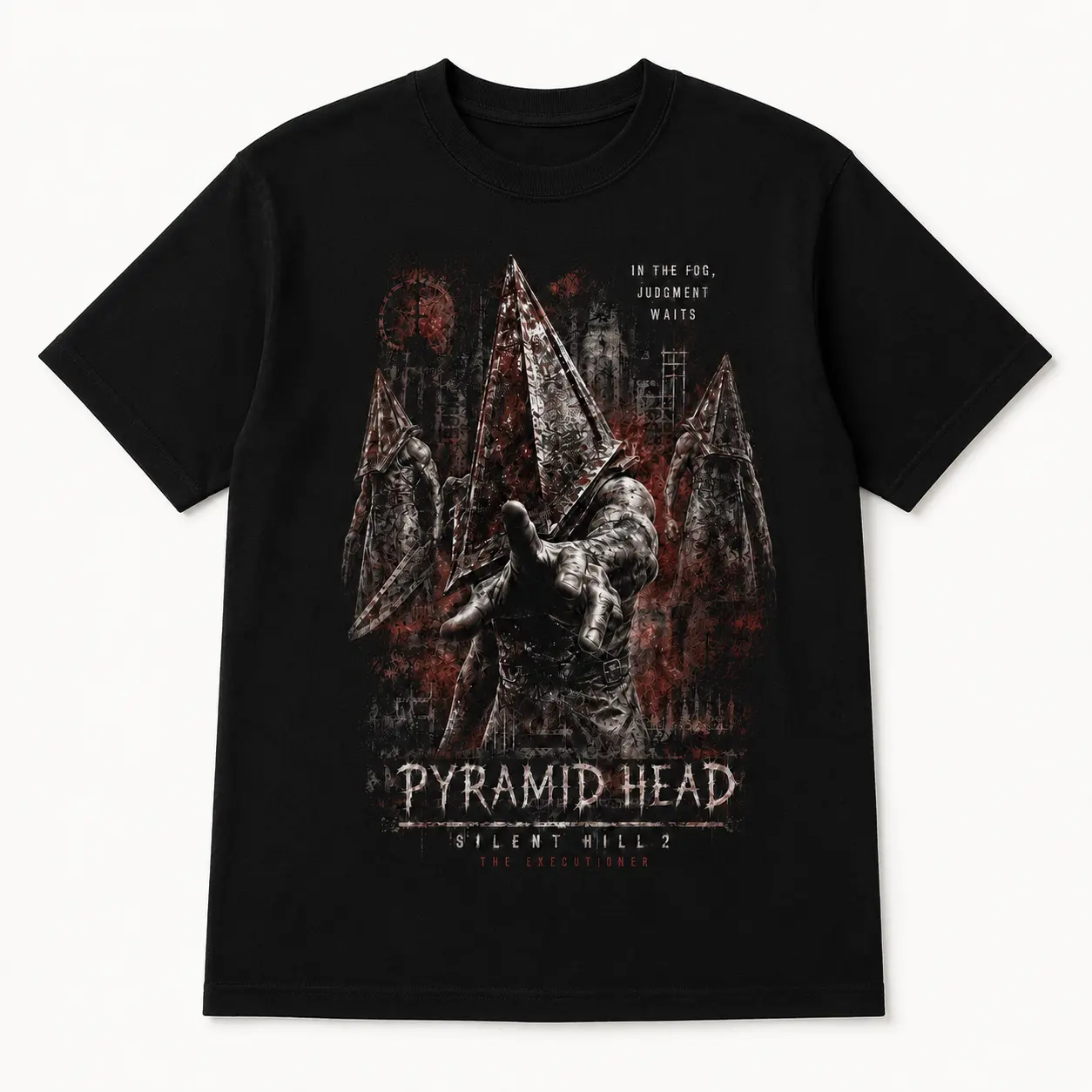 Silent Hill 2 Pyramid Head Graphic T-Shirt - Dark Horror Vintage Grunge Art, Oversized Streetwear Tee, Short Sleeve All-Season Casual Top