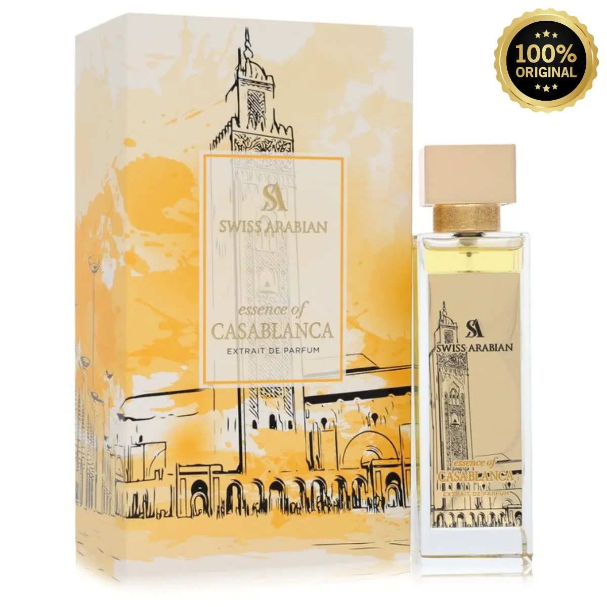 Swiss Arabian Essence of Casablanca Extrait de Parfum | Warm Fruity Woody Fragrance | Apple, Grapes, Patchouli, Amber, Vanilla & Musk | Unisex Perfume | Elegant Gift