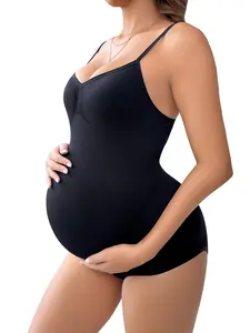 Maternity Shaping Jumpsuit with Abdominal Support Structure, Soft Four-Way Stretch Fabric, Perfect for Daily Wear and Home Relaxation, Maternity Clothing