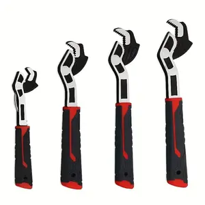 4pcs Multifunctional Self-Locking Wrench Set, Adjustable Pipe Wrench Tool Kit, 6, 8, 10, 12-Inch Self-Locking Adjustable Wrenches with Non-Slip Handle, Chrome Vanadium Alloy Steel