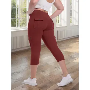 4-Button High-Waist Yoga Capri Pants, Tummy Control Butt-Lifting Training Running Pants, Fashionable Sports Pants, Suitable for Daily Wear