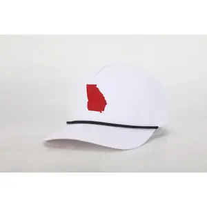 Classic Basic Cotton 5-Panel Trucker Snapback Hat - State Series Georgia, Casual Structured Design with Embroidered Patch, Southern-Style Snapback Hat