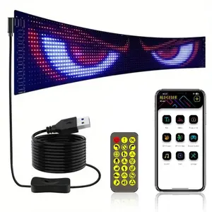 Devil Eyes Light for Cars, Ultra-thin Flexible LED Display Screen Panel for Car Window, Dynamic Personalized Big Eye Lights for Car Windshield with Remote & APP Control
