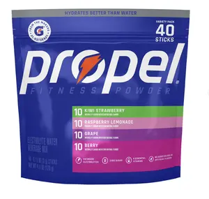 Propel Hydration Electrolyte Drink Mix Variety Pack – Zero Sugar Fitness Water Powder, 40 Sticks for Energy & Hydration