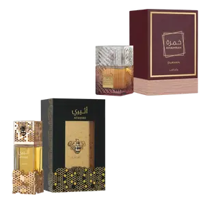 (2pc Bundle Pack) Atheeri + Khamrah Dukhan by Lattafa EDP Spray, 3.4oz