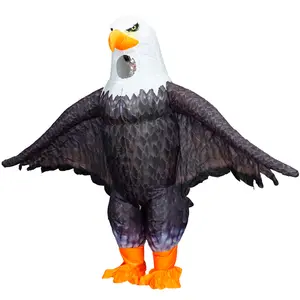 Inflatable Eagle Mascot Costume Set for Halloween Cosplay Party Use - Adult Size 155-180Cm with Fan Battery Box - No Batteries Included - Funny Role Play Outfit