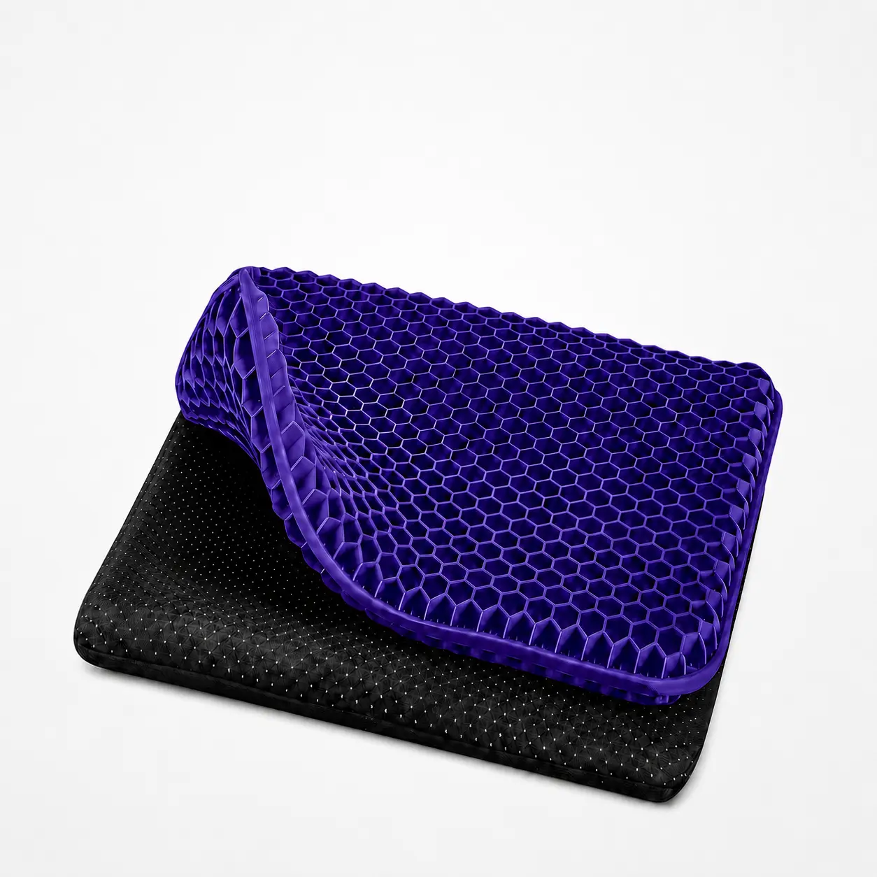 Honeycomb Structure Gel Seat Cushion - Ergonomic Support, Thick Cooling Pad with Breathable Fabric, Weight & Even Pressure Distribution, Non-Slip Washable Cover for Office Chair, Car Seat, Premium Quality