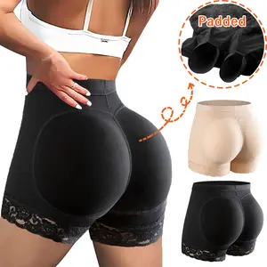 Women's Contrast Lace Butt Lifter Panties Padded Shapewear Fajas BBL Hip Enhancer Pads Shorts  Underwear Tummy Control Boyshorts for Women, Ladies Shapewear Bottoms for Daily Wear