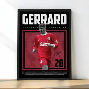 Steven Gerrard Liverpool Debut Poster, Retro Football Wall Art, 1998 Season Tribute, Liverpool FC Legend Print, YNWA Decor