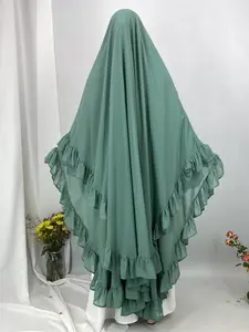 Chiffon Khimar Women's Solid Color, Modest Fashion Breathable Comfortable Muslim Hijab for Daily Wear, Women's Islamic Clothing for All Seasons
