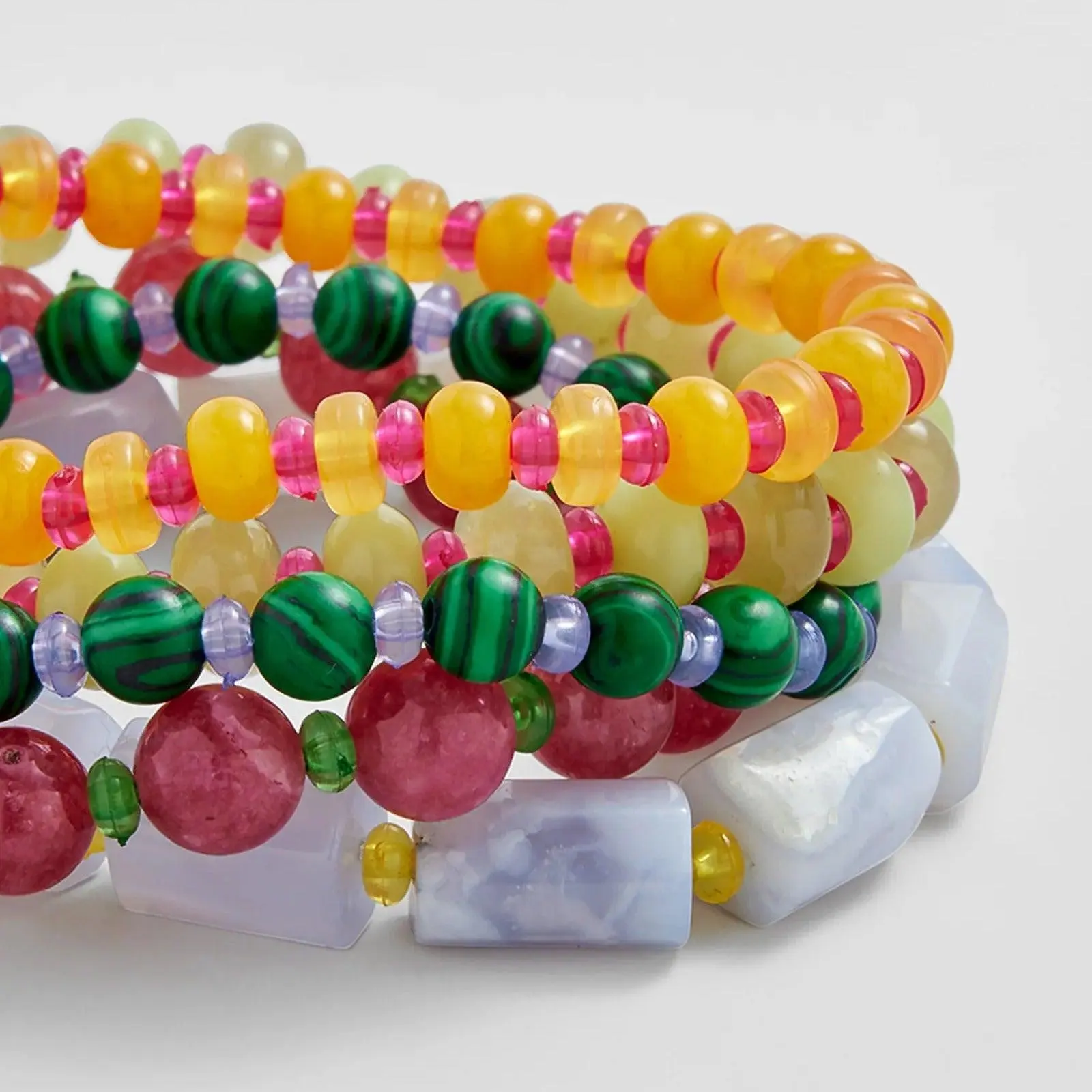 Darcy Semi-Precious Beaded Bracelet Set - Vibrant Multi Darcy Semi-Precious Beaded Bracelet Set - Vibrant Multi