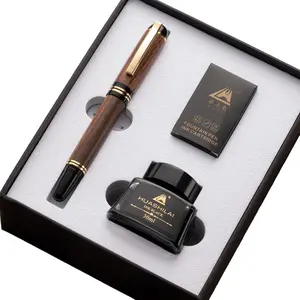 Deluxe Metal Nib Calligraphy Fountain Pen Set, Portable Business Signature Writing Tool with 10 Replaceable Ink Cartridges & 30ml Premium Ink, High-End Creative Gift Set for Corporate Customization
