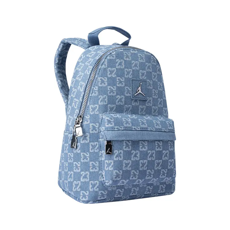 Unisex Jordan Monogram Canvas Backpack, Light Denim Blue Functional Luggage Bag