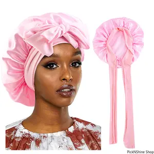 Women’s Polyester Satin Sleep Cap, Wide Band Stretch Bonnet, Silky 1-Size Head Wrap, Comfortable Night Hair Cover for Sleeping and Hair Care, One Size