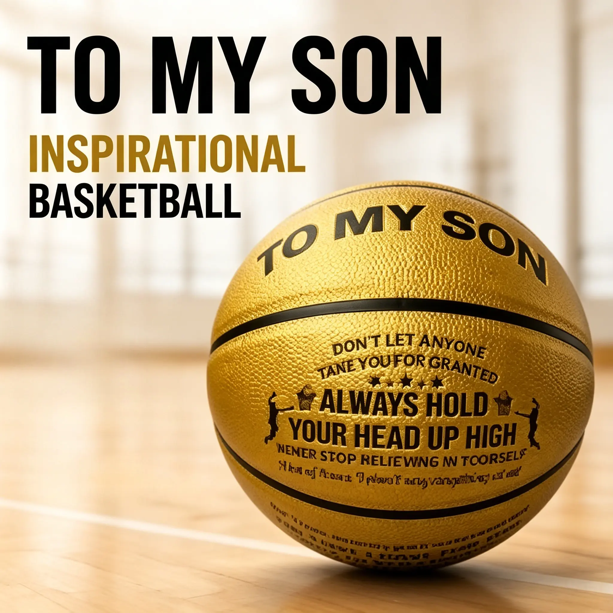 Personalized Inspirational Basketball Gift for Son, Motivational Quote PU Basketball, Birthday Graduation Christmas Gift for Teen Boys.Official Size 7 Basketball Indoor Outdoor Basketball Training Basketball