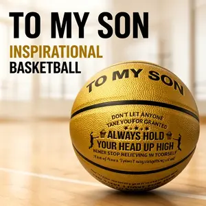Personalized Inspirational Basketball Gift for Son, Motivational Quote PU Basketball, Birthday Graduation Christmas Gift for Teen Boys.Official Size 7 Basketball Indoor Outdoor Basketball Training Basketball